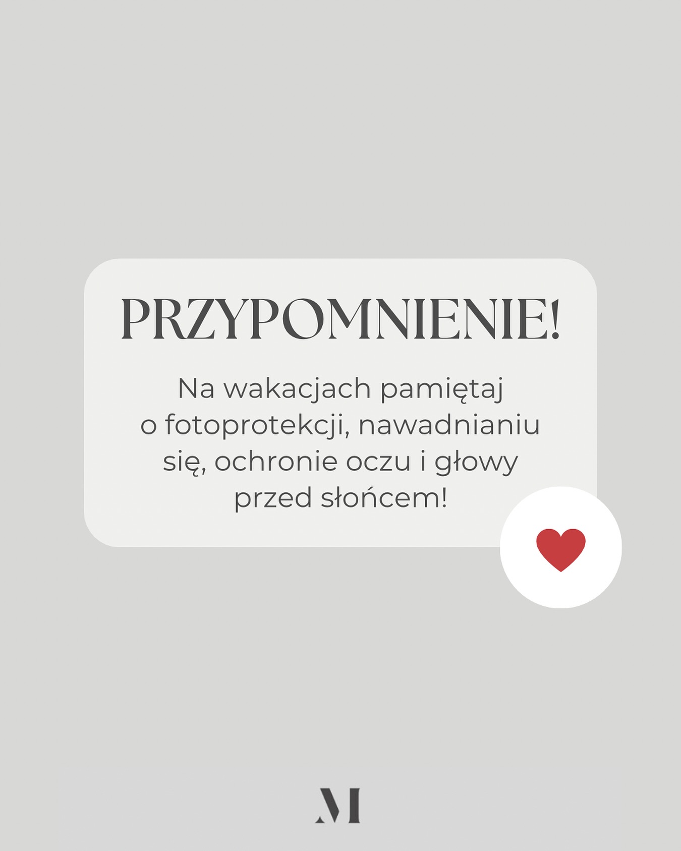 Zaczęły się wakacje! ☀️
Łapcie listę o czym w szczególności należy pamiętać w upalne dni:
👉🏼 fotoprotekcja
👉🏼 nawadnianie się
👉🏼 ochrona oczu
👉🏼 ochrona skóry głowy owłosionej
#MEDISTIC #dermatolog #dermatologia #dermatologradzi #dermatologpoznań #opalanie #filtryprzeciwsłoneczne #lato #słońce #slonecznydzien #przypomnienie #pamietajo #ważnytemat #lato #wakacje #fotoprotekcja