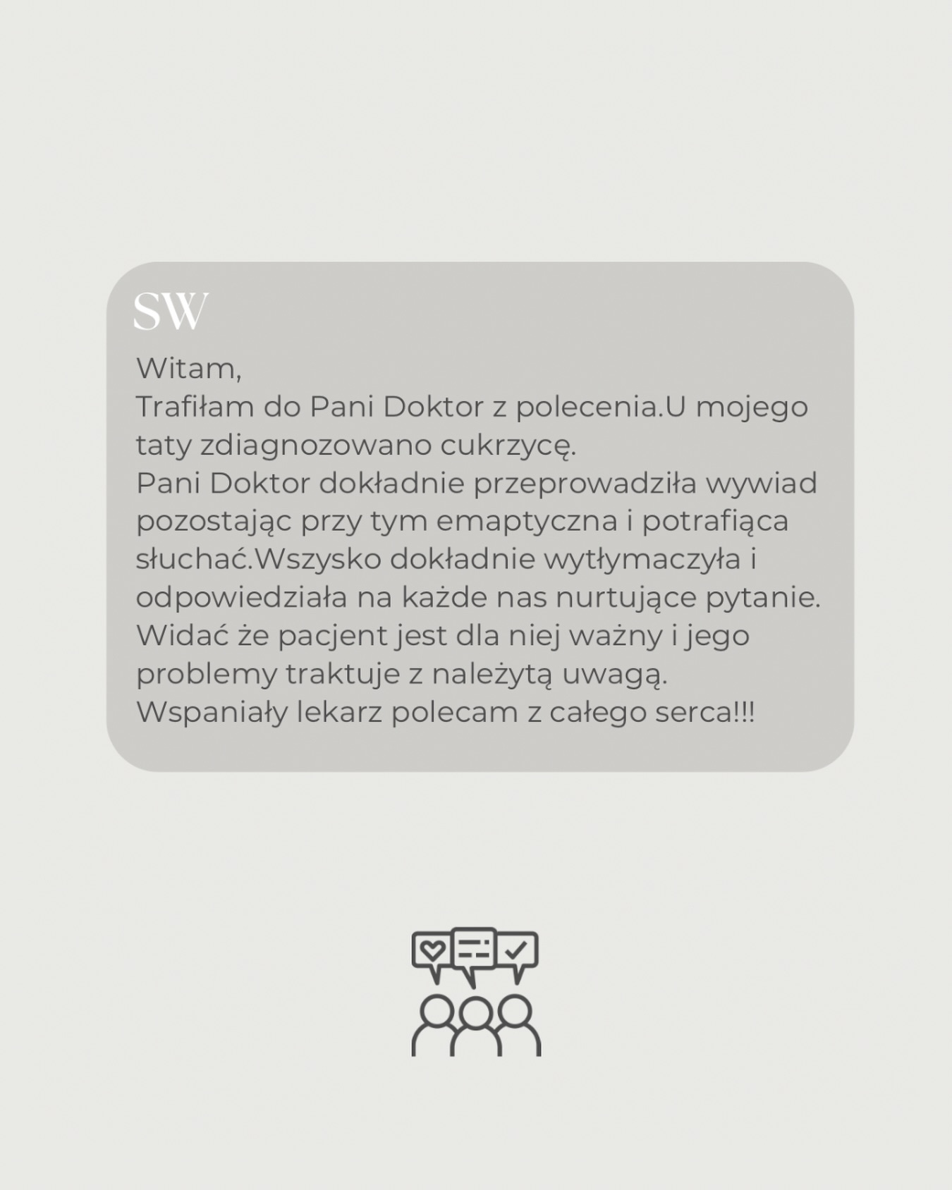 Dziękujemy za opinię 🤍

Lek. Agnieszka Kleban - specjalista chorób wewnętrznych oraz diabetologii. 🩺

#MEDISTIC #diabetolog #diabetologia #cukrzyca #lekarz